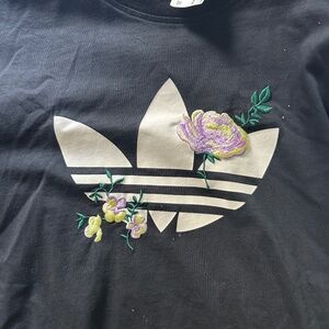 Adidas embroidered flower trefoil shirt